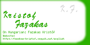 kristof fazakas business card